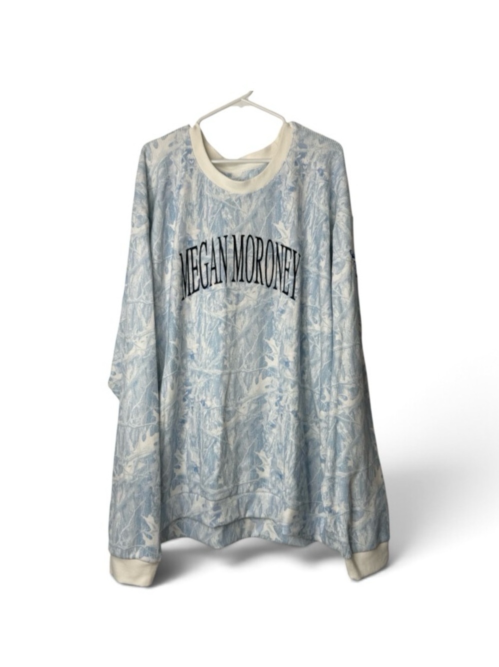 Boys Lie Light Blue & Cream Megan Moroney Crewneck Sweater